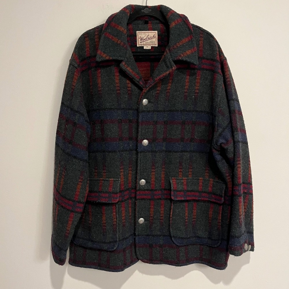 VTG Woolrich Jacket Coat Southwestern Western Aztec Blanket Wool Blend Mens XL